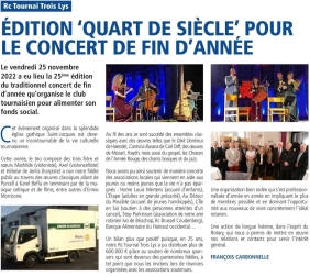 Article paru dans le Rotary Contact de janvier 2023 à l'occasion de la 25e édition de notre concert